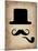 Hat Glasses and Mustache 4-NaxArt-Mounted Art Print