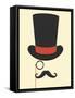 Hat Monocle and Moustache-null-Framed Stretched Canvas