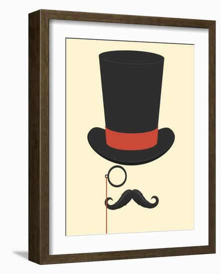 Hat Monocle and Moustache-null-Framed Art Print