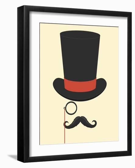 Hat Monocle and Moustache-null-Framed Art Print