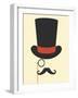 Hat Monocle and Moustache-null-Framed Art Print