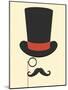 Hat Monocle and Moustache-null-Mounted Art Print