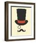 Hat Monocle and Moustache-null-Framed Art Print