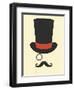 Hat Monocle and Moustache-null-Framed Art Print