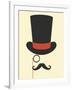 Hat Monocle and Moustache-null-Framed Art Print