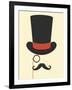 Hat Monocle and Moustache-null-Framed Art Print