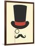 Hat Monocle and Moustache-null-Framed Art Print