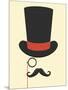 Hat Monocle and Moustache-null-Mounted Art Print