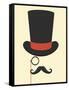 Hat Monocle and Moustache-null-Framed Stretched Canvas