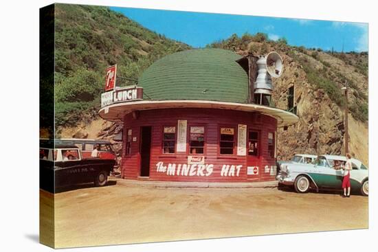 Hat-Shaped Miner's Hat Drive-In, Roadside Retro-null-Stretched Canvas