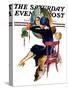 "Hat Shop," Saturday Evening Post Cover, November 30, 1929-John LaGatta-Stretched Canvas