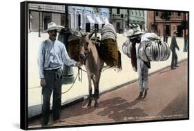 Hat Vendors, San Juan, South America, 1909-Waldrop-Framed Stretched Canvas