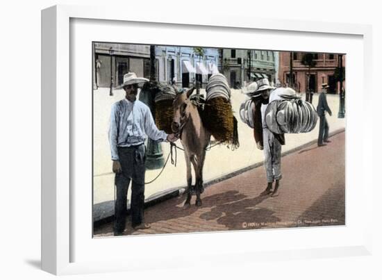 Hat Vendors, San Juan, South America, 1909-Waldrop-Framed Giclee Print