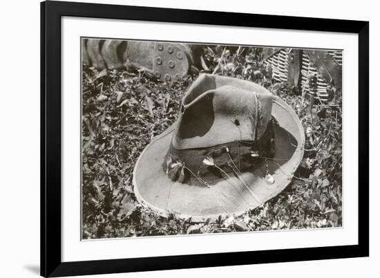 Hat with Fishing Lures-null-Framed Art Print