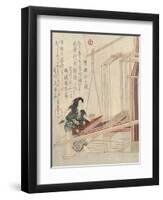 Hataori (Weavin), C1829-Yanagawa Shigenobu-Framed Premium Giclee Print