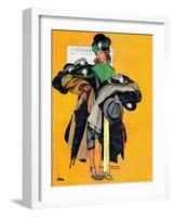 "Hatcheck Girl", May 3,1941-Norman Rockwell-Framed Giclee Print