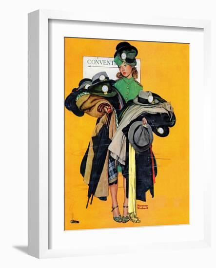 "Hatcheck Girl", May 3,1941-Norman Rockwell-Framed Giclee Print