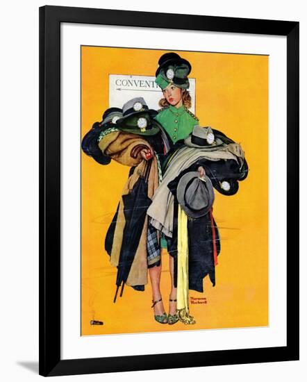 "Hatcheck Girl", May 3,1941-Norman Rockwell-Framed Premium Giclee Print