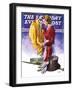 "Hatcheck Girl," Saturday Evening Post Cover, July 17, 1937-John LaGatta-Framed Giclee Print