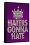 Haters Gonna Hate Purple Bling-null-Framed Stretched Canvas