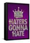 Haters Gonna Hate Purple Bling-null-Framed Stretched Canvas