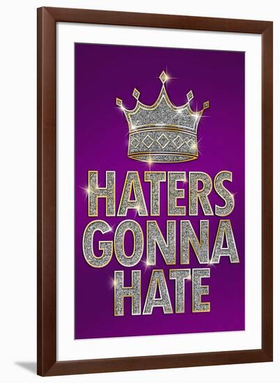 Haters Gonna Hate Purple Bling-null-Framed Art Print