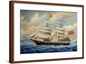 Hatfield Brothers Brigantine Entering Harbor of Livorno-null-Framed Giclee Print