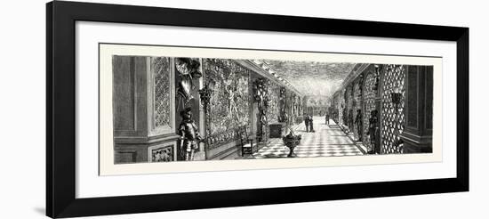 Hatfield House, Hertfordshire, the Seat of the Marquis of Salisbury: the Armoury, Uk-null-Framed Giclee Print