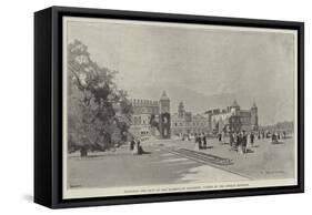 Hatfield, the Seat of the Marquis of Salisbury, Visited by the German Emperor-Charles Auguste Loye-Framed Stretched Canvas