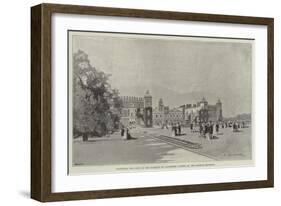 Hatfield, the Seat of the Marquis of Salisbury, Visited by the German Emperor-Charles Auguste Loye-Framed Giclee Print