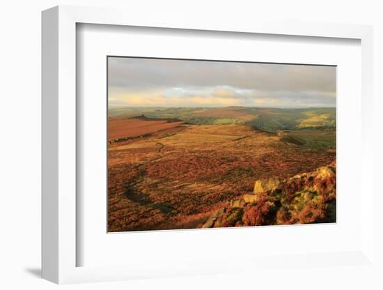 Hathersage Moor from Higger Tor, sunrise in autumn, Peak District National Park, Derbyshire, Englan-Eleanor Scriven-Framed Photographic Print