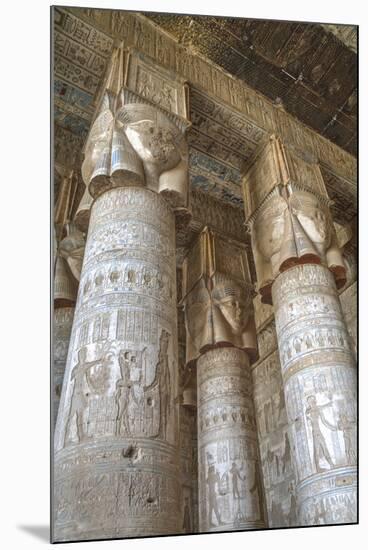 Hathor-Headed Columns, Hypostyle Hall, Temple of Hathor, Dendera, Egypt, North Africa, Africa-Richard Maschmeyer-Mounted Photographic Print