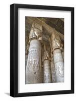 Hathor-Headed Columns, Hypostyle Hall, Temple of Hathor, Dendera, Egypt, North Africa, Africa-Richard Maschmeyer-Framed Photographic Print