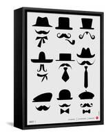 Hats and Mustaches Poster I-NaxArt-Framed Stretched Canvas