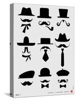 Hats and Mustaches Poster I-NaxArt-Stretched Canvas