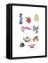 Hats and Scarves-Wendy Edelson-Framed Stretched Canvas