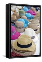 Hats, Cefalu, Sicily, Italy, Europe.-Marco Simoni-Framed Stretched Canvas