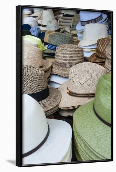 Hats for Sale, Market at Piazza Delle Erbe, Verona, Veneto, Italy, Europe-Nico-Framed Photographic Print