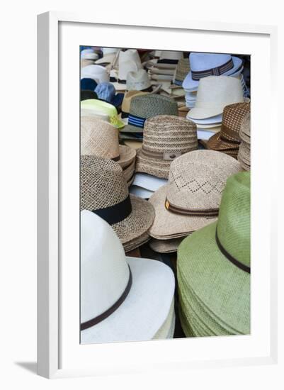 Hats for Sale, Market at Piazza Delle Erbe, Verona, Veneto, Italy, Europe-Nico-Framed Photographic Print