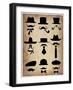 Hats Glasses and Mustaches-NaxArt-Framed Art Print