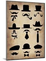 Hats Glasses and Mustaches-NaxArt-Mounted Art Print
