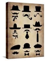 Hats Glasses and Mustaches-NaxArt-Stretched Canvas