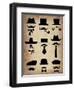 Hats Glasses and Mustaches-NaxArt-Framed Art Print