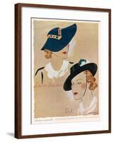 Hats, Magazine Plate, France, 1936-null-Framed Giclee Print