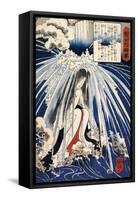 Hatsuhana Doing Penance under the Tonosawa Waterfall-Kuniyoshi Utagawa-Framed Stretched Canvas