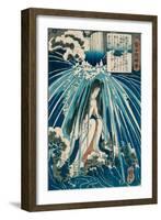 Hatsuhana in Prayer under the Gongen Waterfall at Hakone from the Series 'Stories of Wise Women and-Utagawa Kuniyoshi-Framed Giclee Print