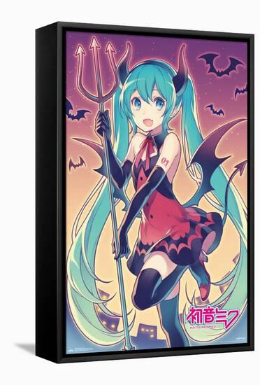 Hatsune Miku - Bats-Trends International-Framed Stretched Canvas