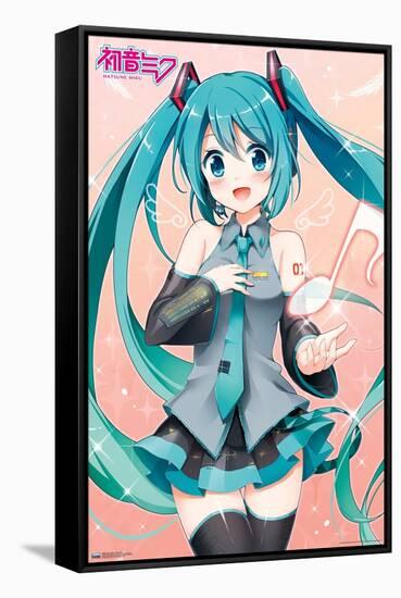 Hatsune Miku - Music Note-Trends International-Framed Stretched Canvas