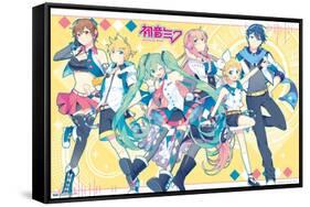 Hatsune Miku - Yellow Group-Trends International-Framed Stretched Canvas