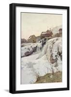 Haug falls, 1881 oil on panel-Fritz Thaulow-Framed Giclee Print